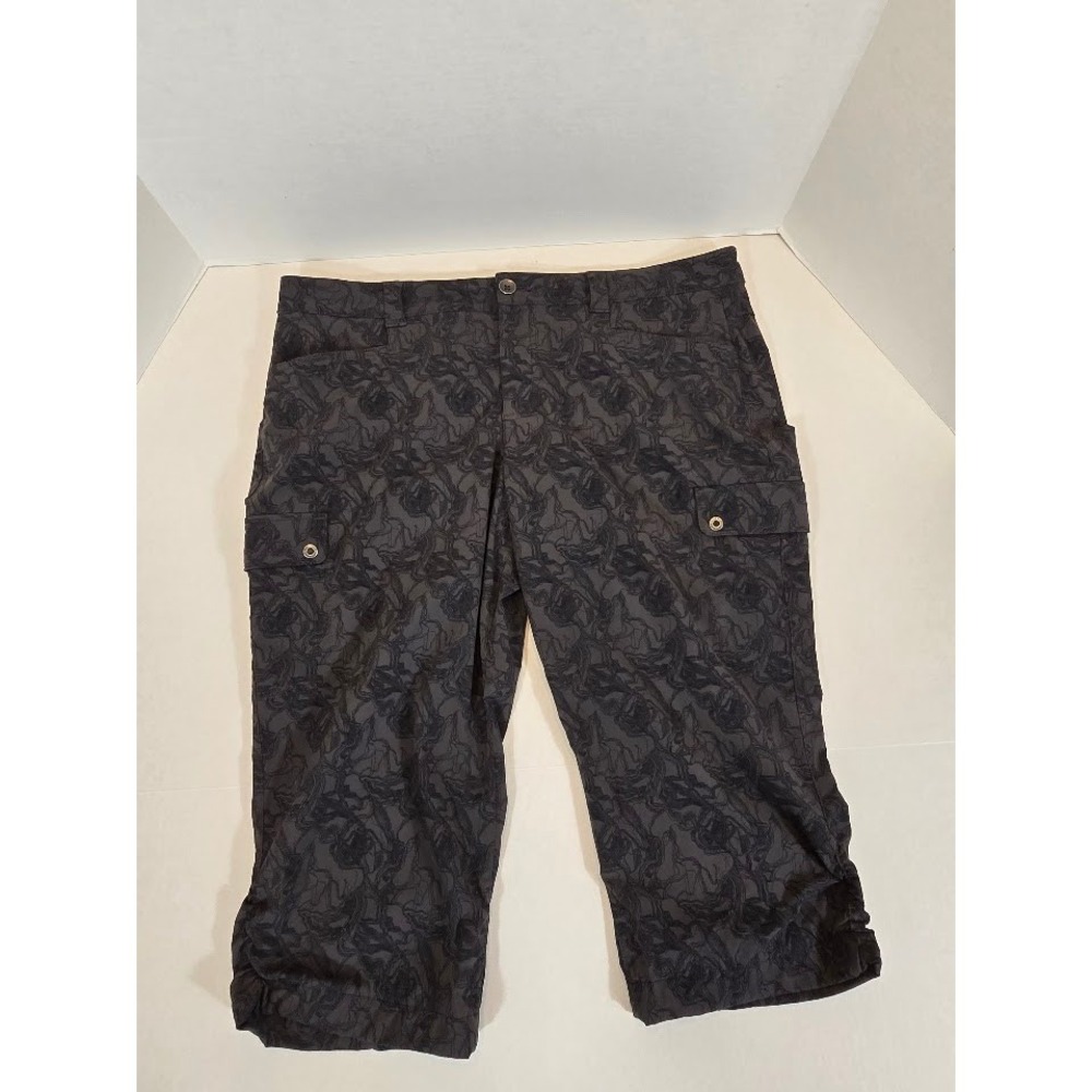 Eddie Bauer Cargo Capri Pants Floral Print Outdoor Hiking Womens Size‎ 14